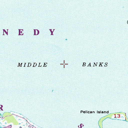 Topographic Map of Middle Banks, FL
