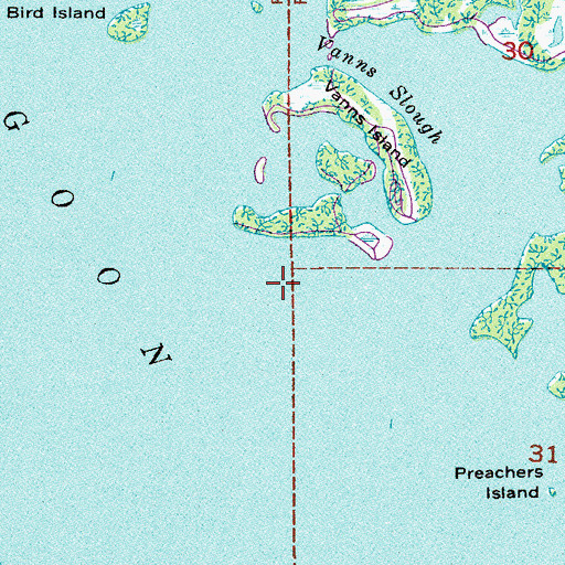 Topographic Map of Mosquito Lagoon, FL