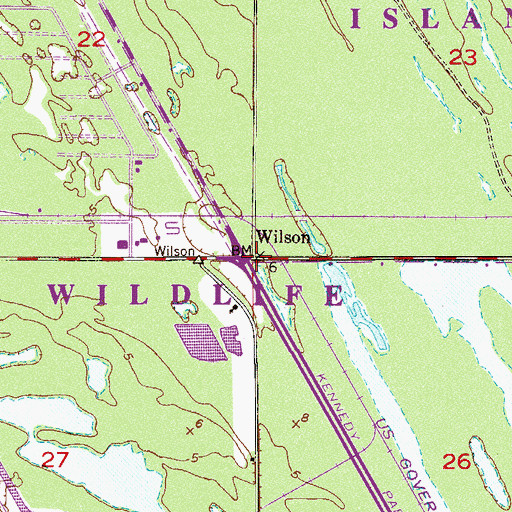 Topographic Map of Wilson, FL