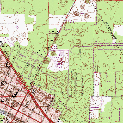 Topographic Map of High Springs Community School, FL