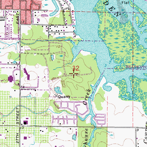 Topographic Map of HCA-L W Blake Hospital Heliport, FL