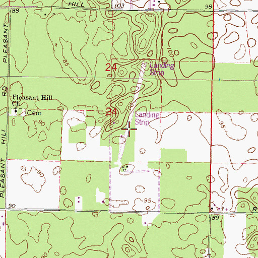 Topographic Map of Buddy's Ag Service Airport, FL
