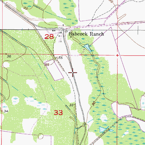 Topographic Map of Babcock HQ Airport (historical), FL