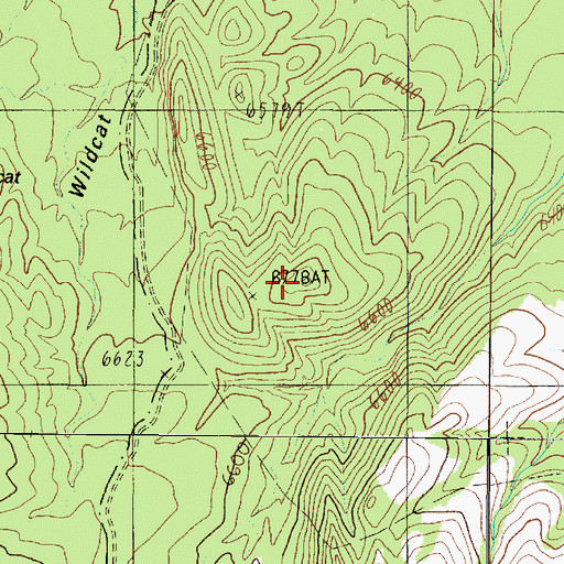 Topographic Map of Cocks Combs, AZ