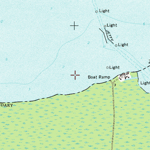 Topographic Map of Volusia Bar Wharf, FL