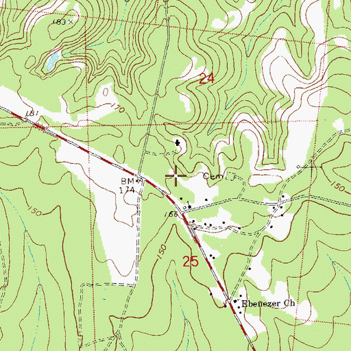 Topographic Map of Ebenezer, FL