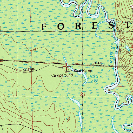 Topographic Map of Whitehead Lake Campground, FL