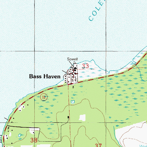 Topographic Map of Bass Haven, FL