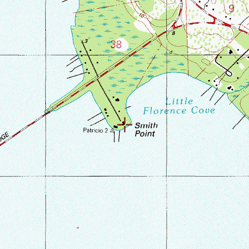 Topographic Map of Smith Point, FL