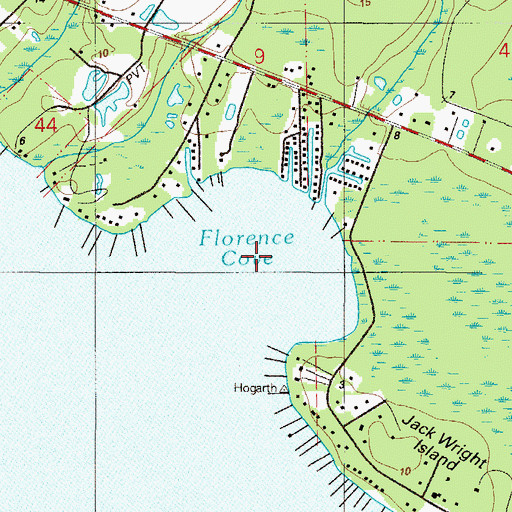 Topographic Map of Florence Cove, FL