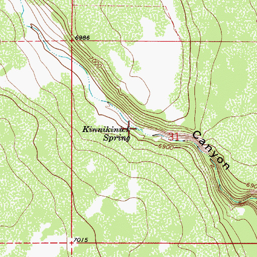 Topographic Map of Kinnikinick Spring, AZ