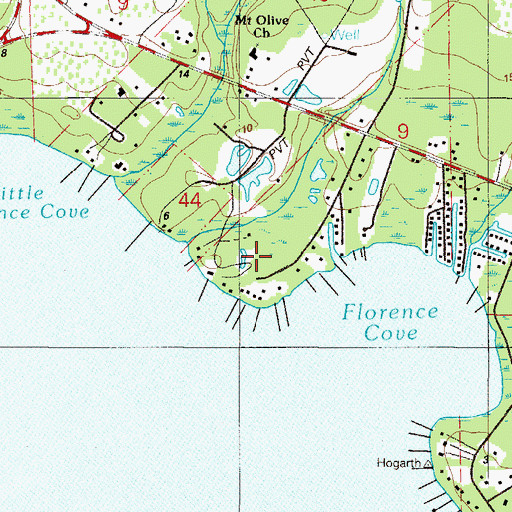 Topographic Map of Florence Point, FL