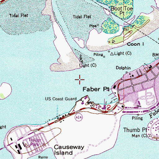 Topographic Map of Fort Pierce Inlet Inner Range, FL