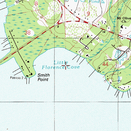 Topographic Map of Little Florence Cove, FL