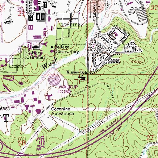 Topographic Map of Kinsey School, AZ