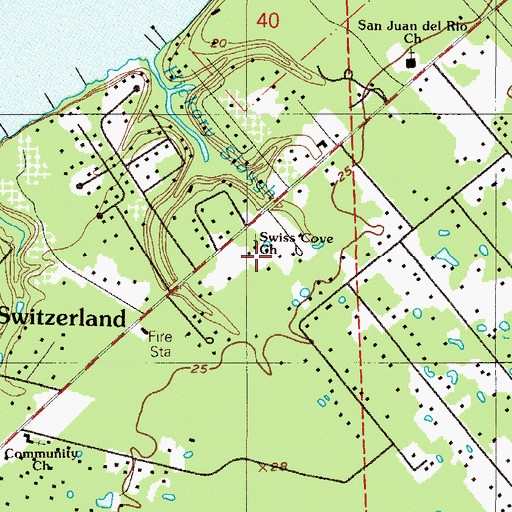 Topographic Map of Swiss Cove Church, FL