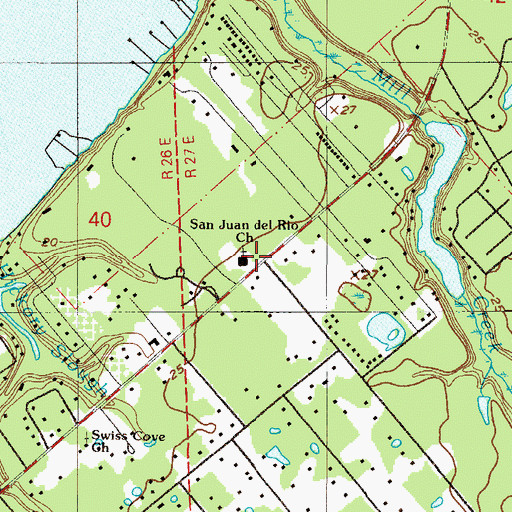 Topographic Map of San Juan del rio Church, FL