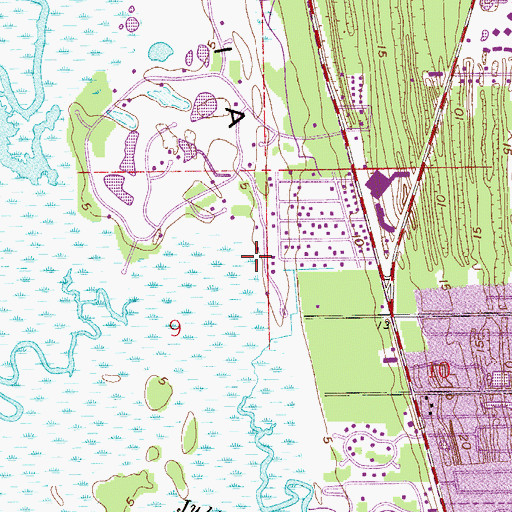 Topographic Map of Anastasia Island, FL
