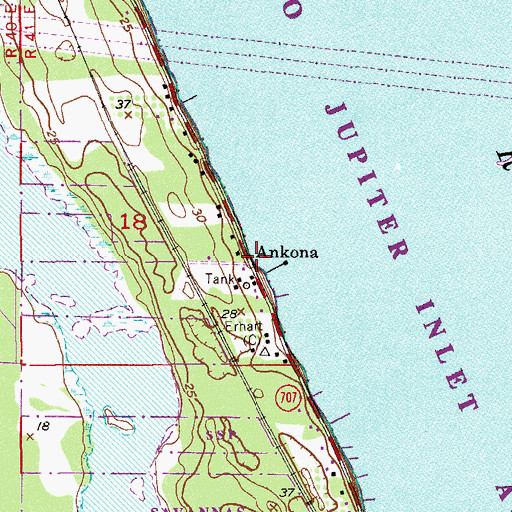 Topographic Map of Ankona, FL