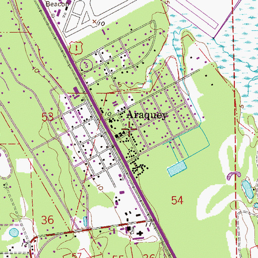 Topographic Map of Araquey, FL