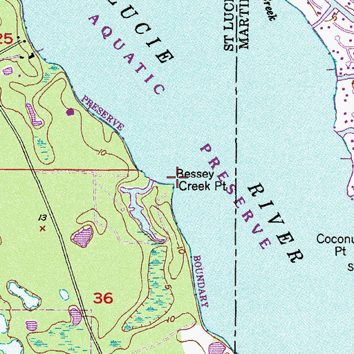 Topographic Map of Bessey Creek Point, FL