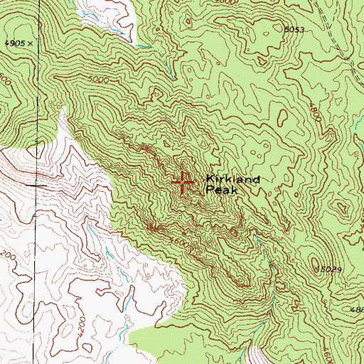 Topographic Map of Kirkland Peak, AZ