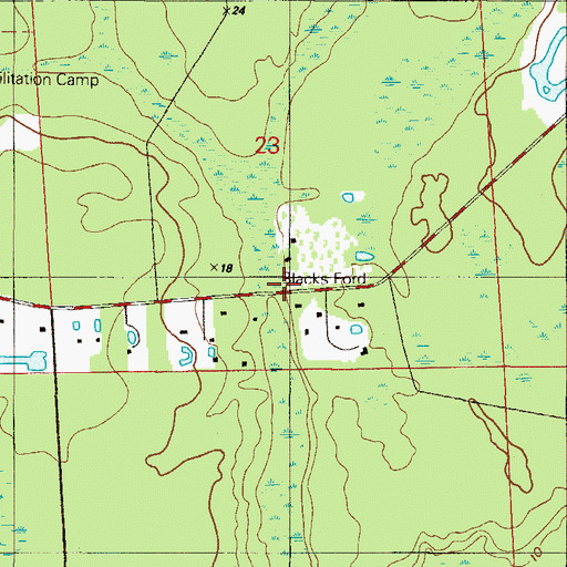 Topographic Map of Blacks Ford, FL