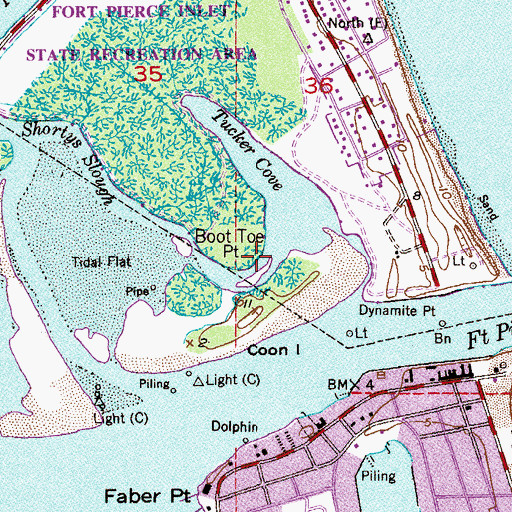Topographic Map of Boot Toe Point, FL