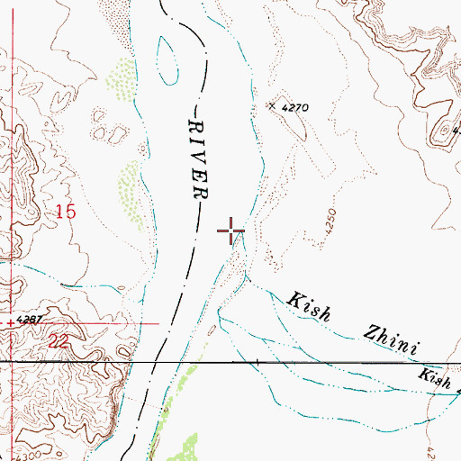Topographic Map of Kish Zhini Wash, AZ