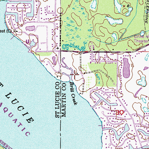 Topographic Map of Britt Creek, FL