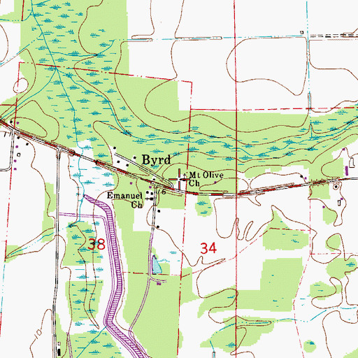 Topographic Map of Byrd, FL