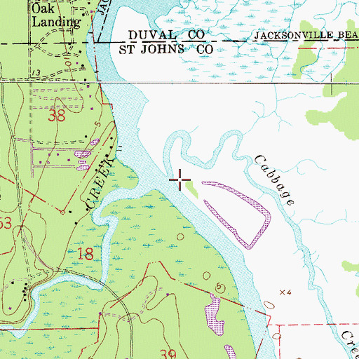 Topographic Map of Cabbage Creek, FL