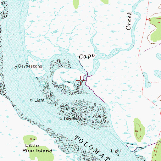 Topographic Map of Capo Creek, FL