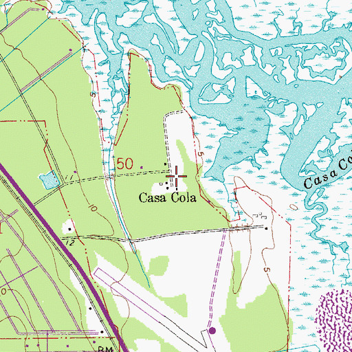 Topographic Map of Casa Cola, FL