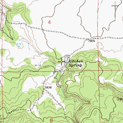 Topographic Map of Kitchen Spring, AZ