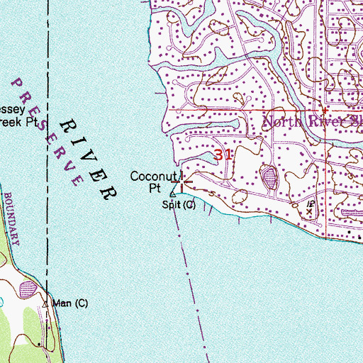 Topographic Map of Coconut Point, FL