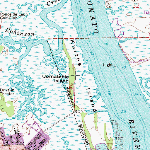 Topographic Map of Comatchie Island, FL
