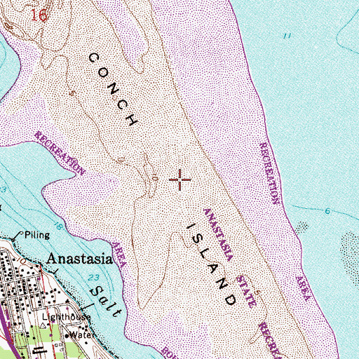 Topographic Map of Conch Island, FL