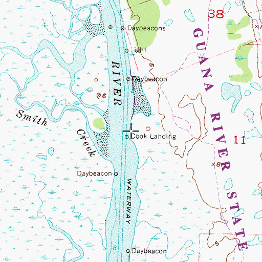 Topographic Map of Cook Landing, FL