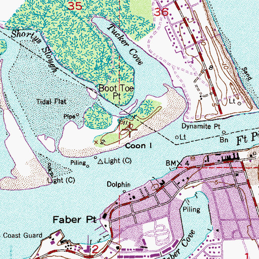 Topographic Map of Coon Island, FL