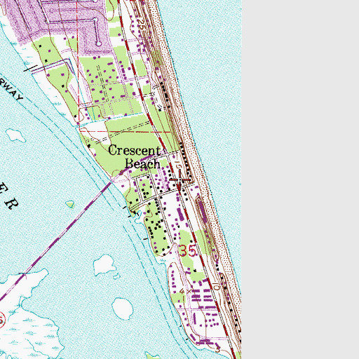 Topographic Map of Crescent Beach, FL