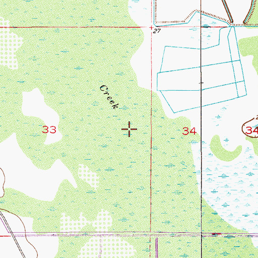 Topographic Map of Cypress Creek, FL