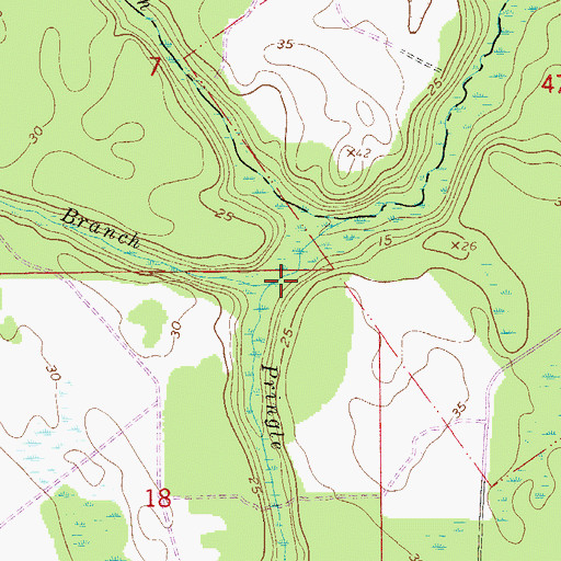 Topographic Map of Dave Branch, FL