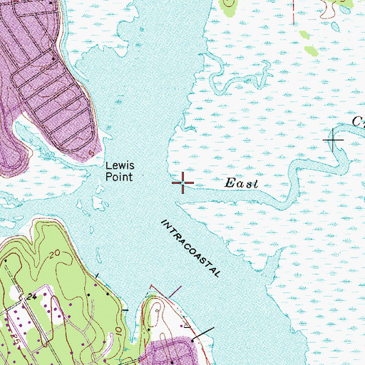 Topographic Map of East Creek, FL
