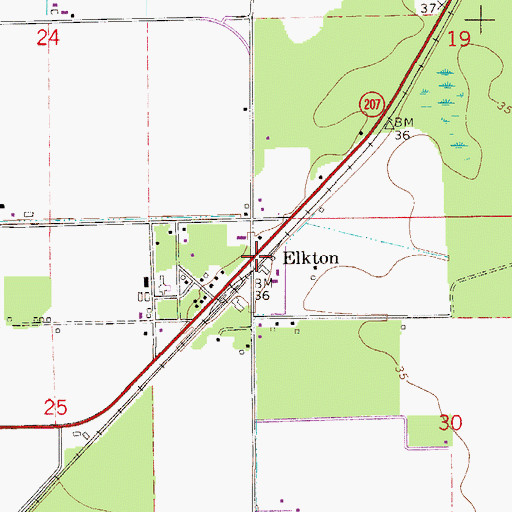 Topographic Map of Elkton, FL