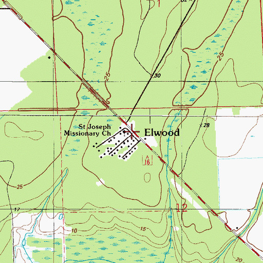 Topographic Map of Elwood, FL