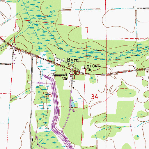 Topographic Map of Emanuel Church, FL