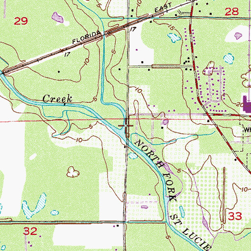 Topographic Map of Fivemile Creek, FL