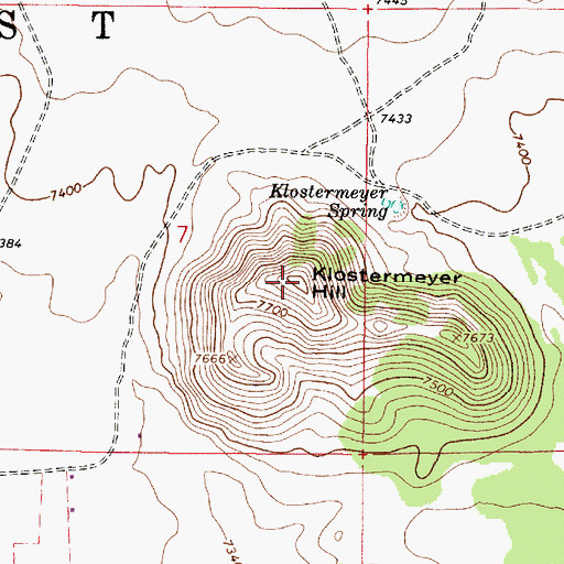 Topographic Map of Klostermeyer Hill, AZ