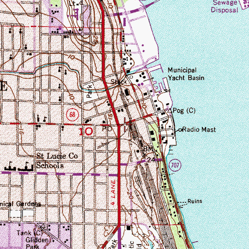 Topographic Map of Fort Pierce, FL